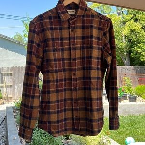 TAYLOR STITCH The Utility Shirtin Caramel Jaspe Herringbone Plaid sz38